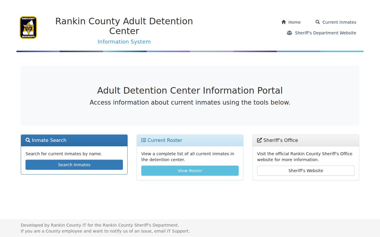 Rankin County official inmate portal navigation
