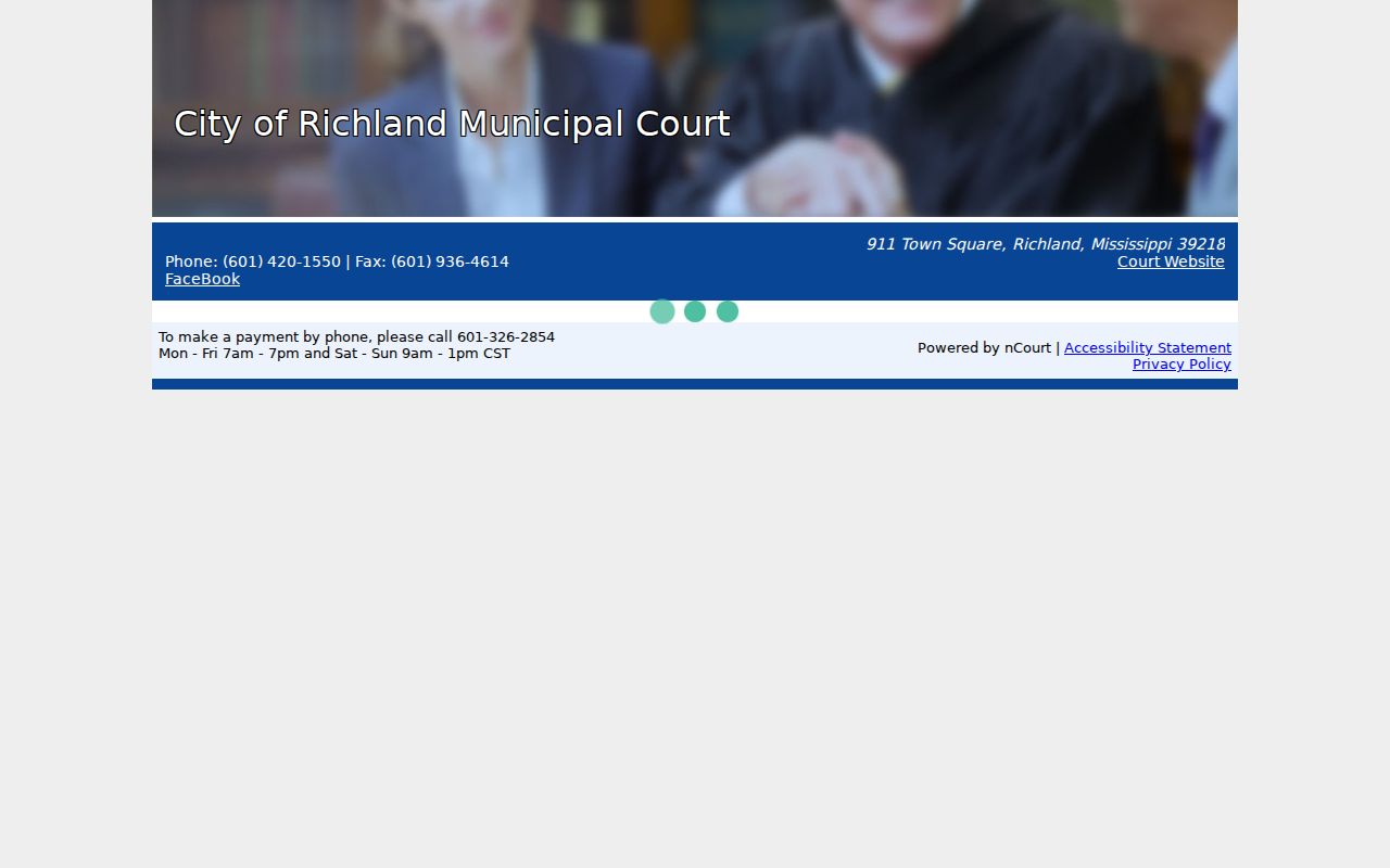 Richland Municipal Court linked payment interface